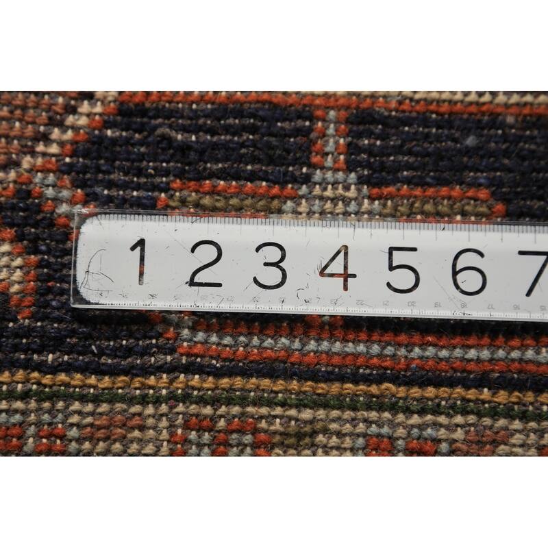 Orange Medallion Heriz Serapi Indian Area Rug Hand-Knotted Wool Carpet - 8'11"x 11'9"