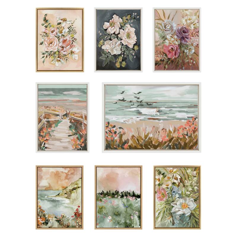 Kate and Laurel Sylvie Landscape 04 Framed Canvas by Annie Quigley