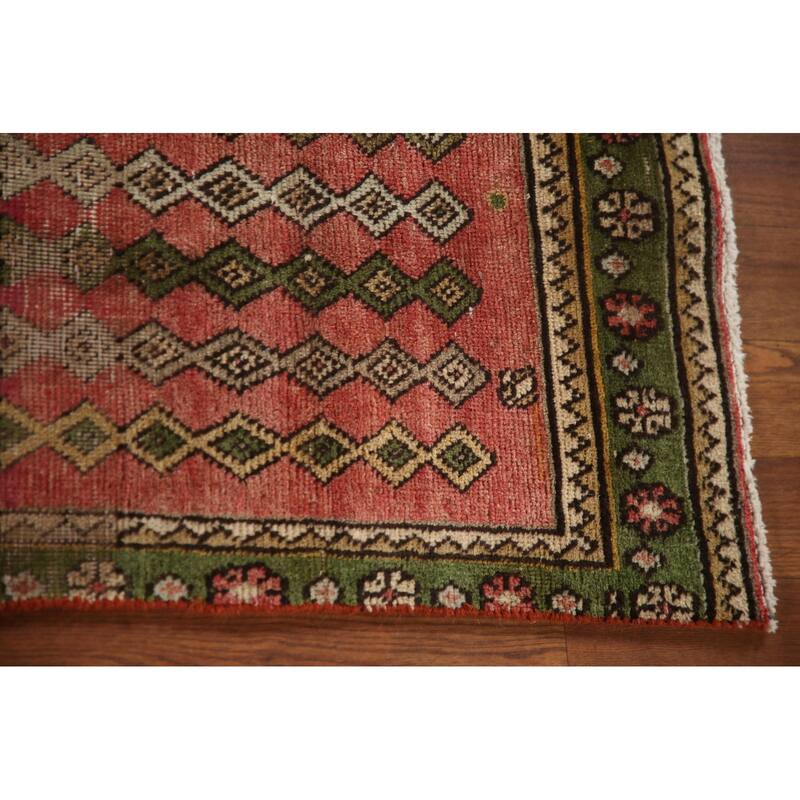 Vegetable Dye Tabriz Persian Antique Runner Rug Handmade Wool Carpet - 2'7"x 10'1"
