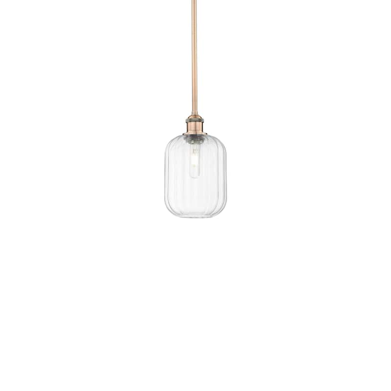 Innovations Lighting 616-1S-12-7 Preston Pendant Preston 7" Wide Mini - Antique Copper / Clear