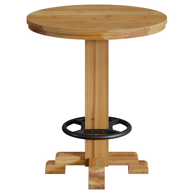 Solid Wood Bar Table, Round Bistro Pub Table, Pub Bistro Living Room Home Bar Unit