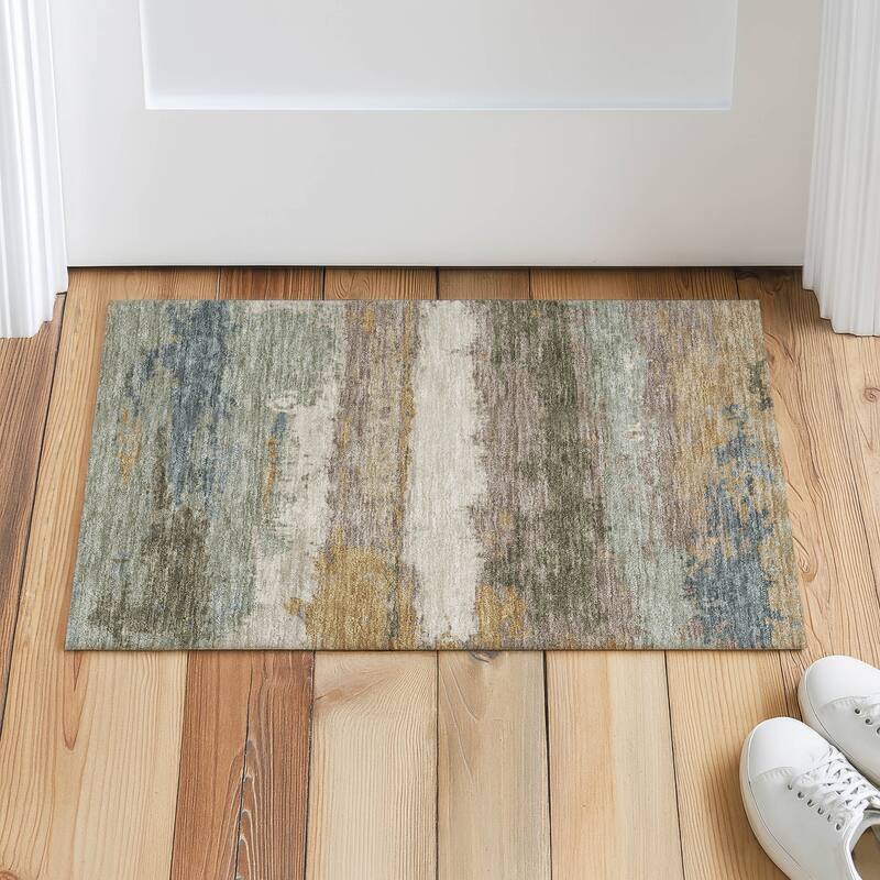 Machine Washable Indoor/ Outdoor Modern Buena Chantille Rug