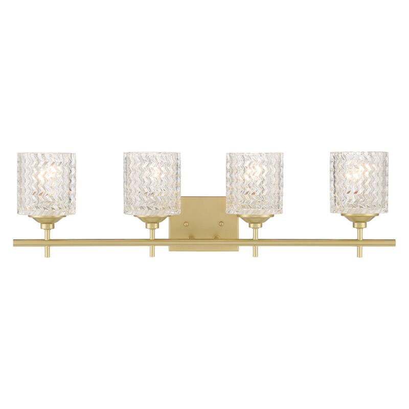 Frenia 4-light Modern Dimmable Bathroom Vanity Light with Art Glass