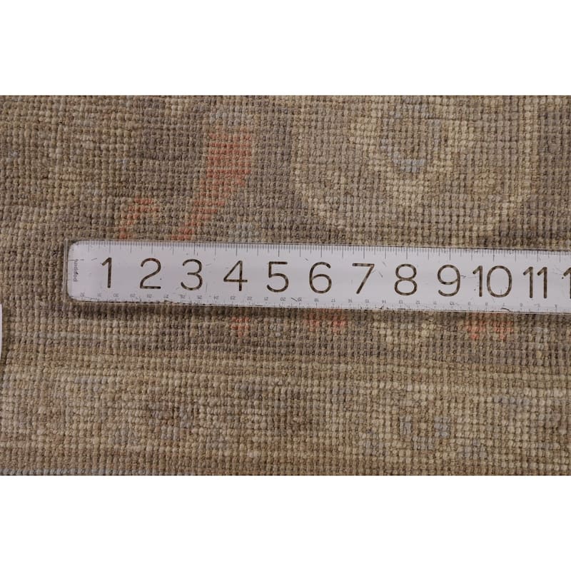 Vegetable Dye Oushak Area Rug Handmade Grey Wool Carpet - 8'4" x 9'10"