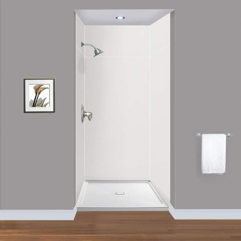 Transolid Expressions 48-in X 48-in X 96-in Glue to Wall Shower Walls - 48" x 48" x 96" - 48" x 48" x 96" - Grey