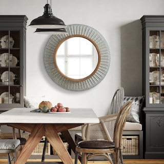 Kate and Laurel Deely Framed Wall Mirror - 29" Diameter