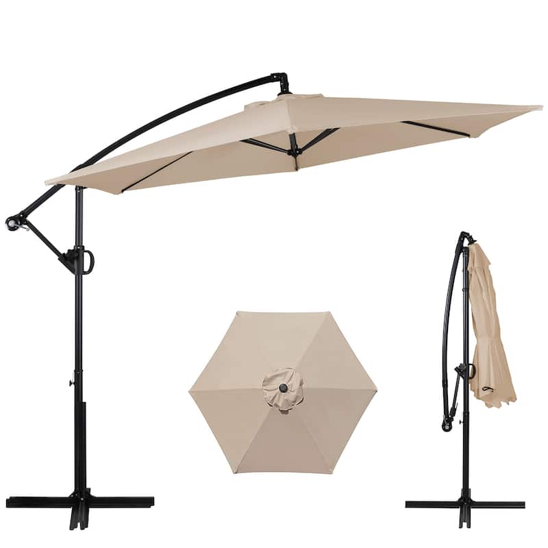 Futzca 9FT Outdoor Hanging Offset Patio Umbrella
