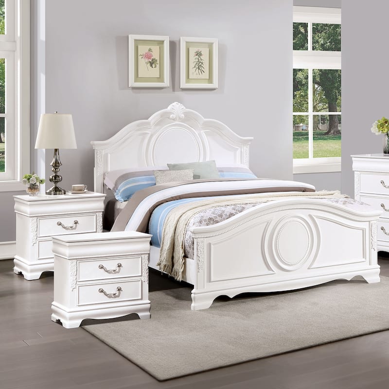 Furniture of America Pati 3-Piece White Wood Panel Bedroom Set