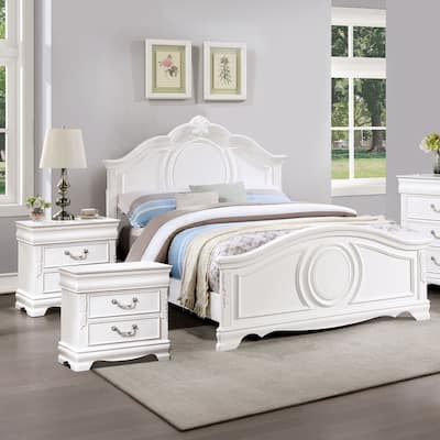 Furniture of America Pati 3-Piece White Wood Panel Bedroom Set