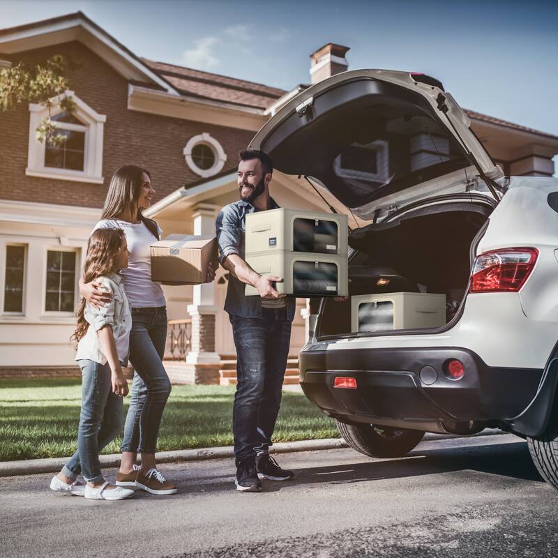 Sorbus Closet Storage Bins with Metal Frame, Window, & Carry Handles - Stackable & Foldable Clothes Organizer Bags - 6 Pack