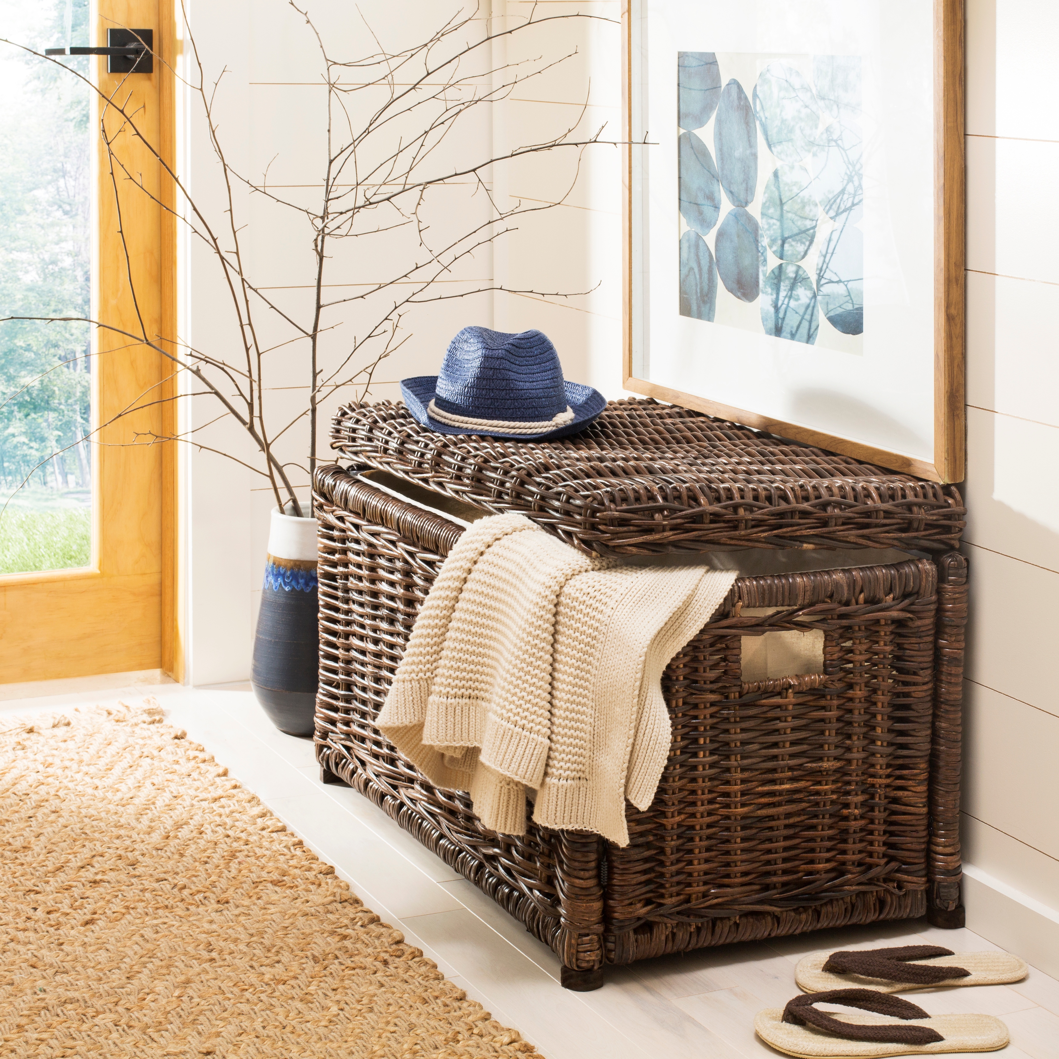 Nautical storage store bench
