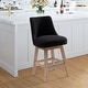 preview thumbnail 18 of 55, Boucle Polyester Upholstered Swivel Counter Stool - Foot Glides Black