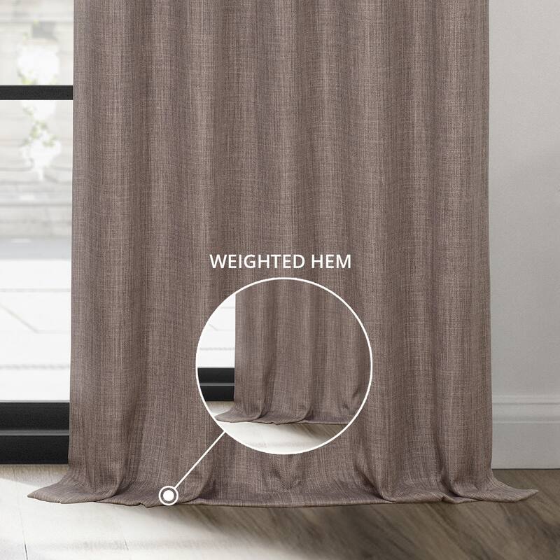 Exclusive Fabrics Textured Faux Linen Extra Wide Room Darkening Curtains for Bedroom & Living Room Curtains (1 Panel)