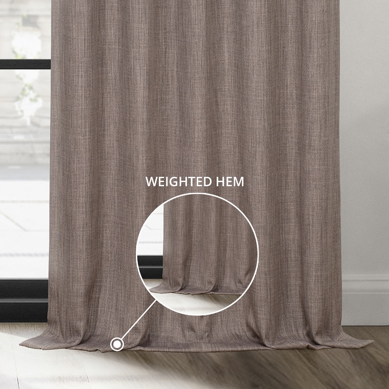 Exclusive Fabrics Textured Faux Linen Room Darkening Curtains for Bedroom & Living Room Curtains (1 Panel)