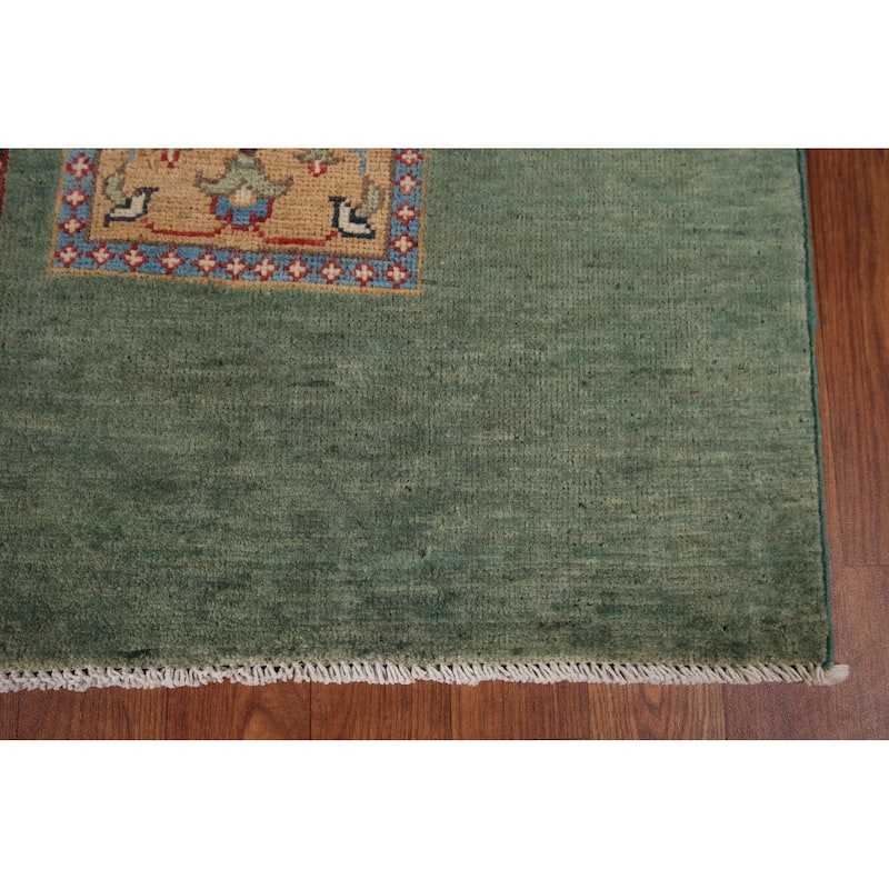Garden Design Kazak Area Rug Handmade Wool Carpet - 4'1" x 5'10"