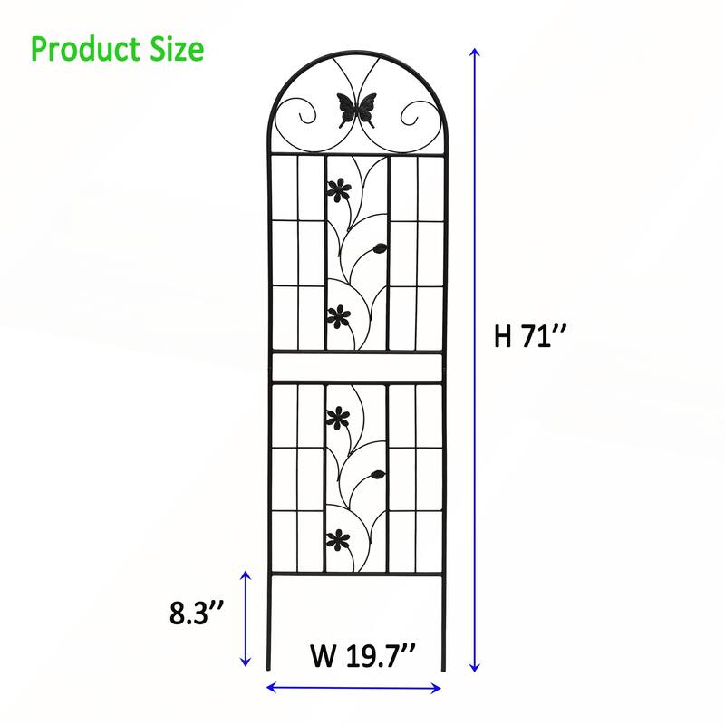 2 Pack Metal Garden Trellis 71in x 19.7in Rustproof Trellis