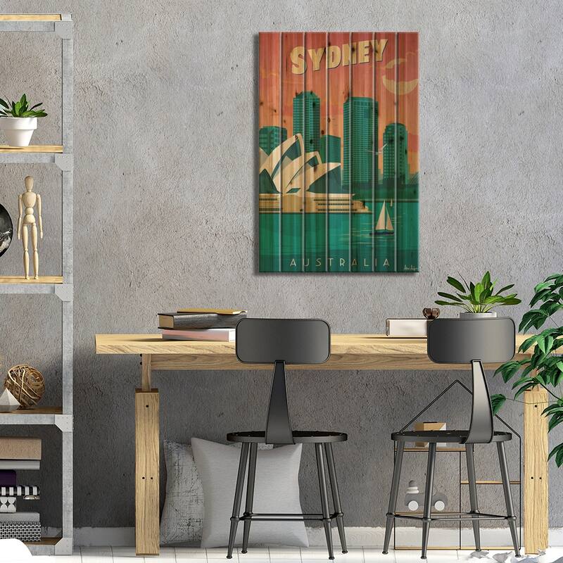 Sydney Print On Wood by IdeaStorm Studios - Multi-Color