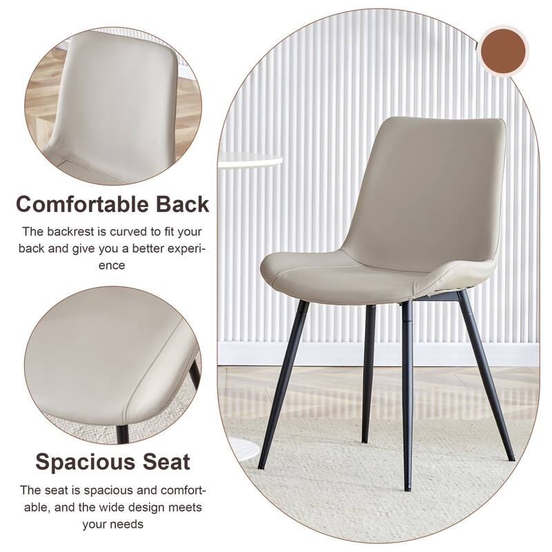 7-Piece Set, 59-71" Extendable Dining Table with PU Upholstered Dining Chairs