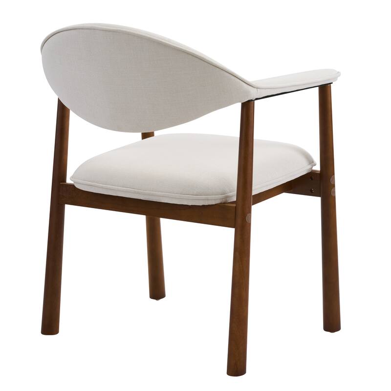 Christopher Knight Home - Modern Upholstered Rubber Wood Dining Chairs with Ergonomic Curved Back