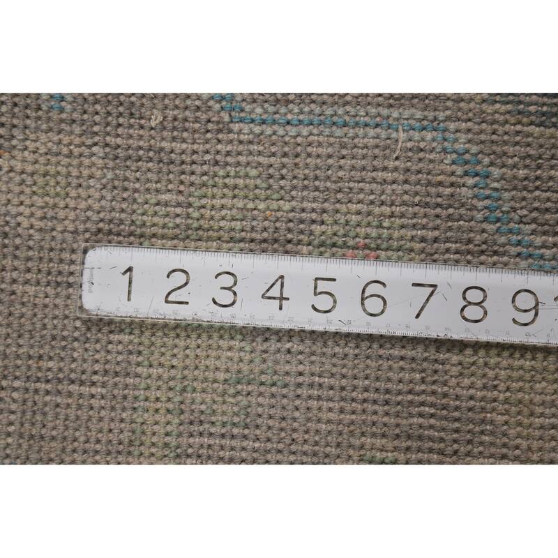 All-Over Grays Oushak Indian Area Rug Hand-Knotted Wool Carpet - 7'11" x 9'11"