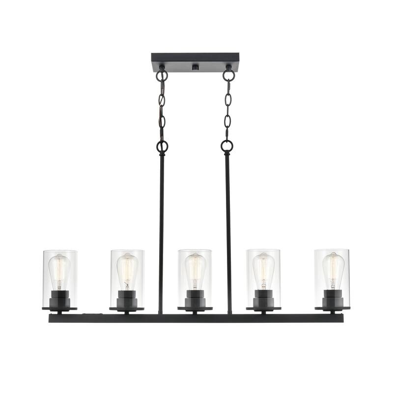 Millennium Lighting Verlana 5 Light Pendant Fixture in Multiple Finishes with Clear Glass Shades