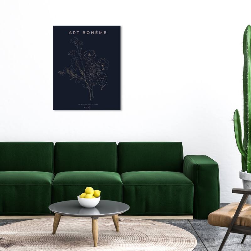 Wynwood Studio Canvas Floral and Botanical Art Boheme Black and Eggshell Modern & Contemporary Wall Art Canvas Print - 30 x 36