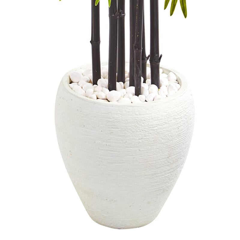 Artificial Bamboo Tree 5ft Indoor Outdoor Decorative Plant with Planter - Green - 61 Inches and Over