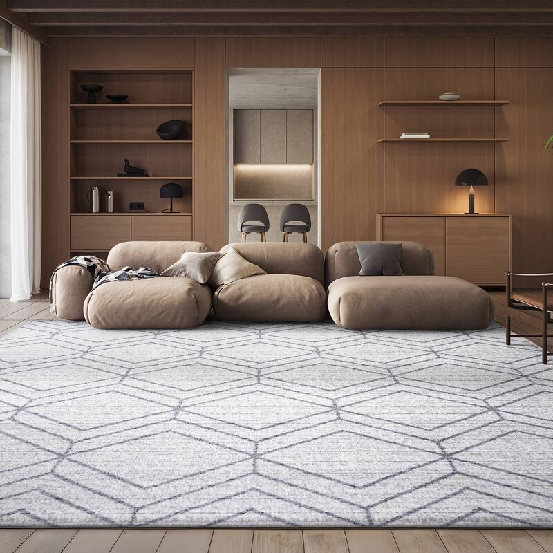 SAFAVIEH Adirondack Juvelina Modern Geometric Rug - 10' x 14' - Light Grey/Dark Grey