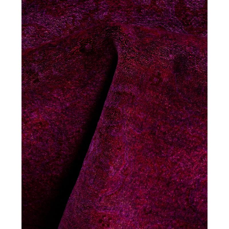 Overdyed One-of-a-Kind Hand-Knotted Area Rug - Purple - 6' 1" x 6' 1"