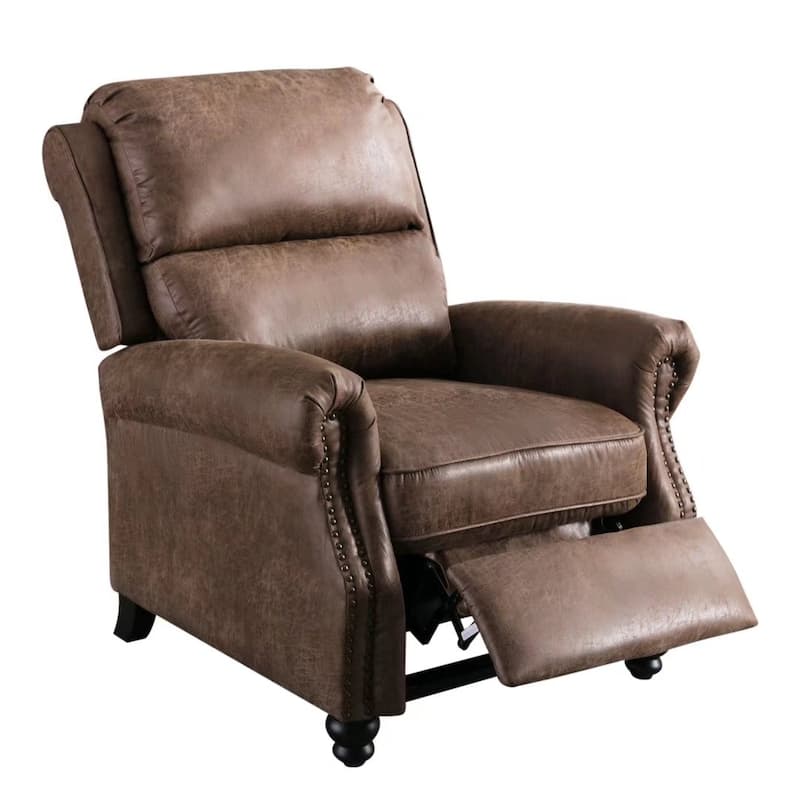 Armchair Pushback Club Recliner with Rivet Decoration