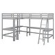 preview thumbnail 7 of 22, Wood Twin Size L-Shaped Loft Bed with Ladder and 2 Built-in L-Shaped Desks, Gray