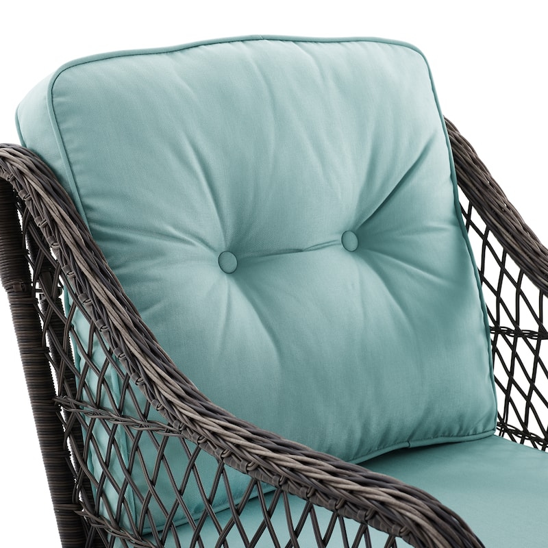 Corvus Vasconia Outdoor Hand-Woven Resin Wicker Swivel Chair