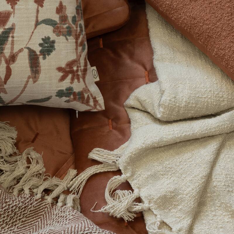 Indigo Road by Egypt Sherrod Olema Loose Weave Tasseled Linen Blend 1-Piece Throw