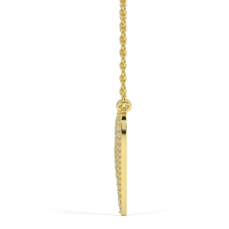 1Ct Heart shape Natural Diamond Pave Pendant in White Gold Necklace