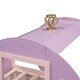 preview thumbnail 9 of 16, Twin Size Princess Bed with Crown and Wheel Decoration, Wooden Platform Carriage Bed Frame with Stair for Kids Bedroom