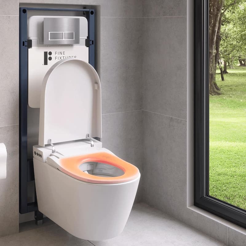 In-wall Smart Toilet Combo Set - Toilet Bowl With Bidet Seat, Tank And Carrier System - White