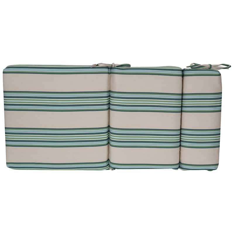 20-inch by 42-inch Striped Woven Olefin Outdoor Seat/ Back Chair Cushion - 20 x 42