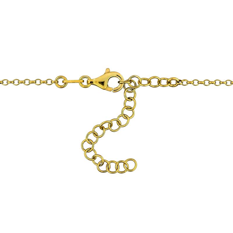 Miadora Heart Center Rolo Chain Necklace in Yellow Plated Sterling Silver