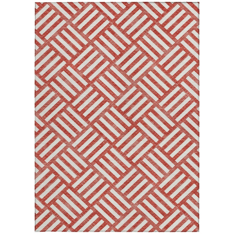 HomeRoots Geometric Transitional Rectangle Outdoor Rug