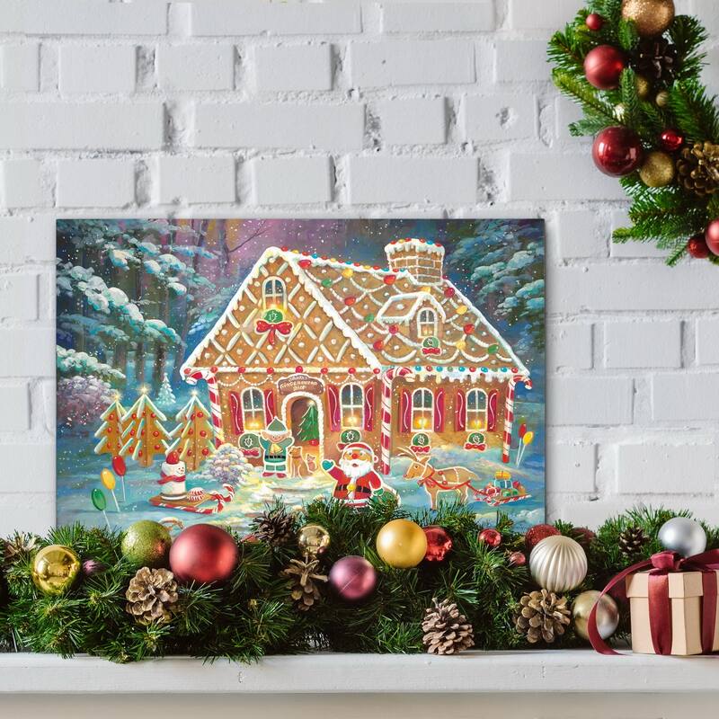 Santa's Ginger Workshop-Premium Gallery Wrapped Canvas - Ready to Hang