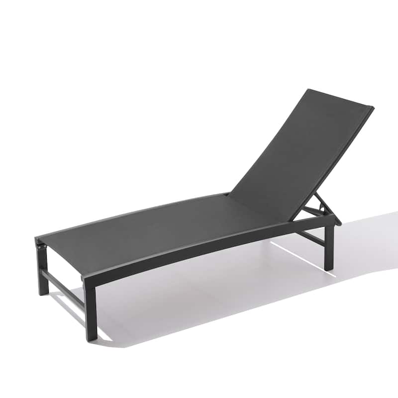 Pellebant Outdoor Aluminum Patio Chaise Lounge Chair Adjustable