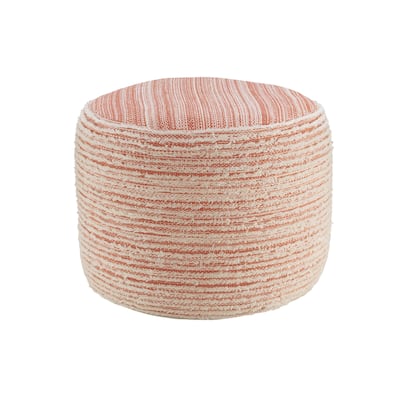 HomeRoots 18" Pink Polyester Ottoman