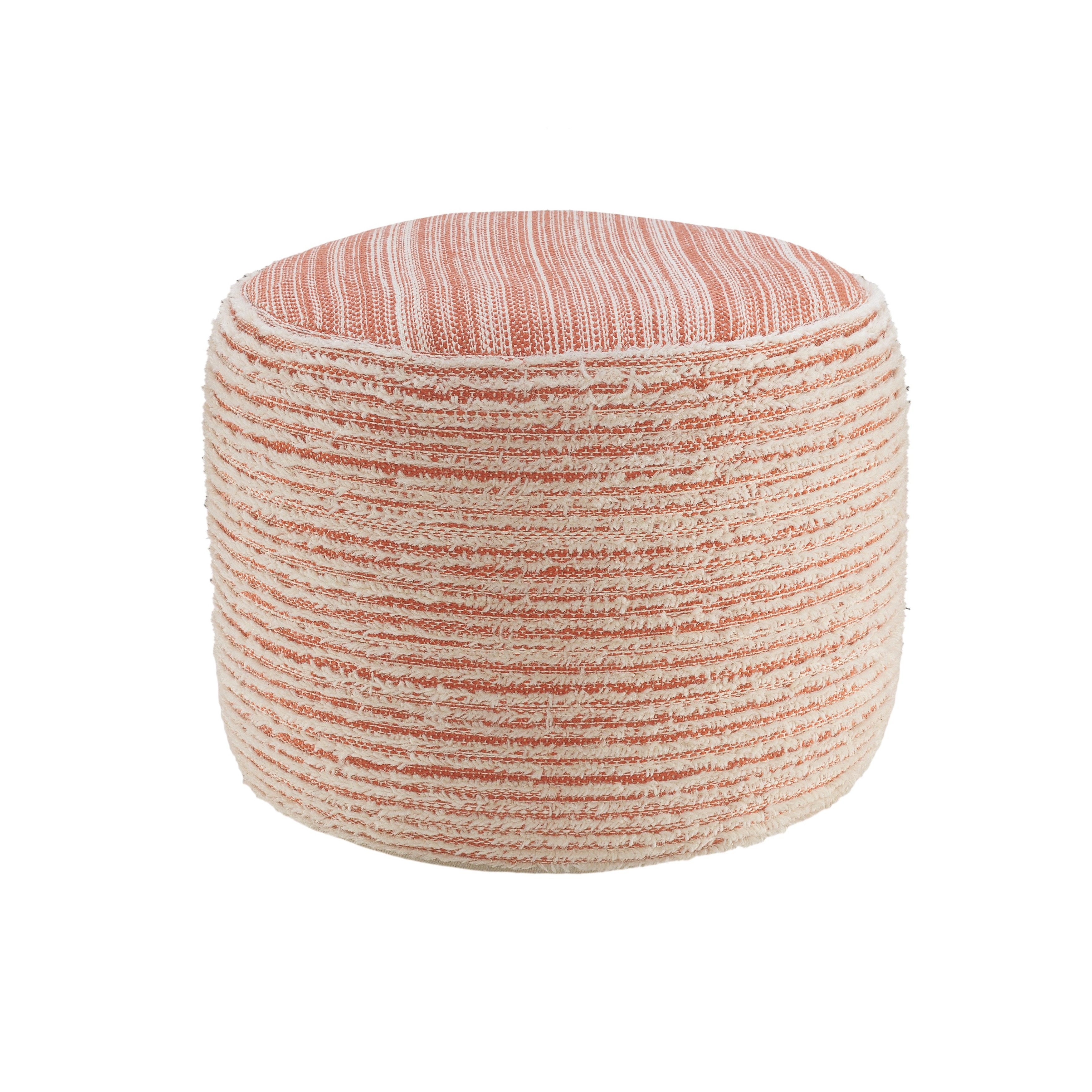 HomeRoots 18" Pink Polyester Ottoman
