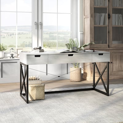 Bradford Farmhouse 59-inch Steel Lift Top Desk with USBs by Furniture of America