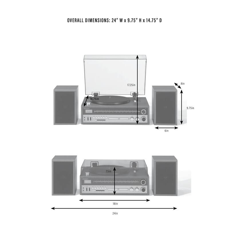 Crosley 1975T Record Player with Speakers