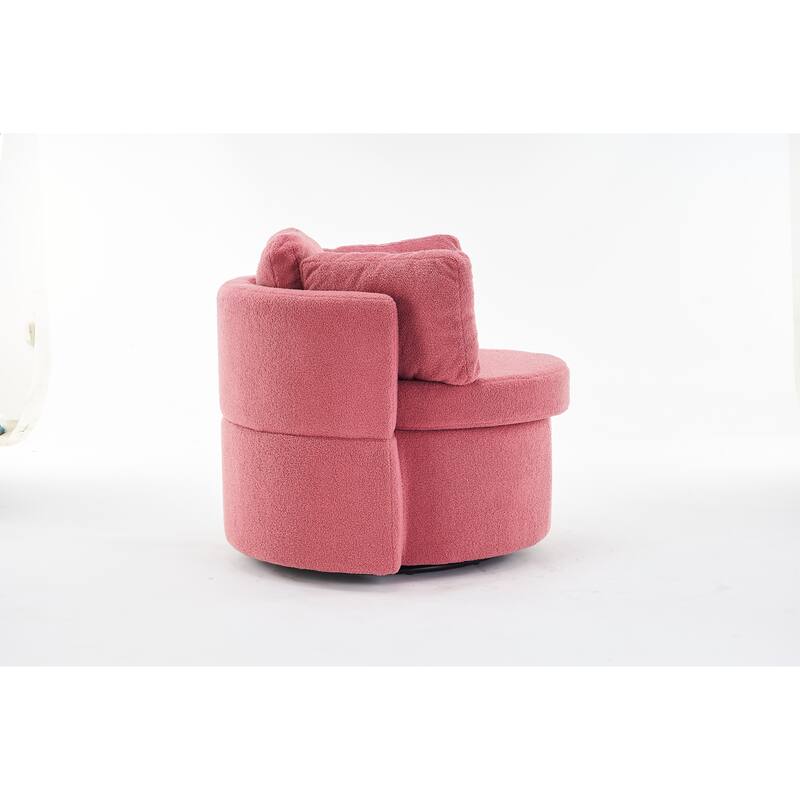 31.5" Swivel Barrel Chair with Storage