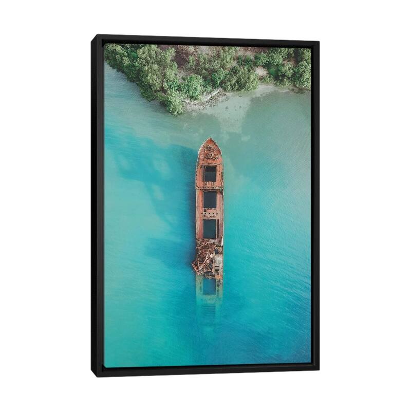 iCanvas "Roatan Island, Honduras I" by Luke Anthony Gram Framed Canvas Print - Black - 40x26