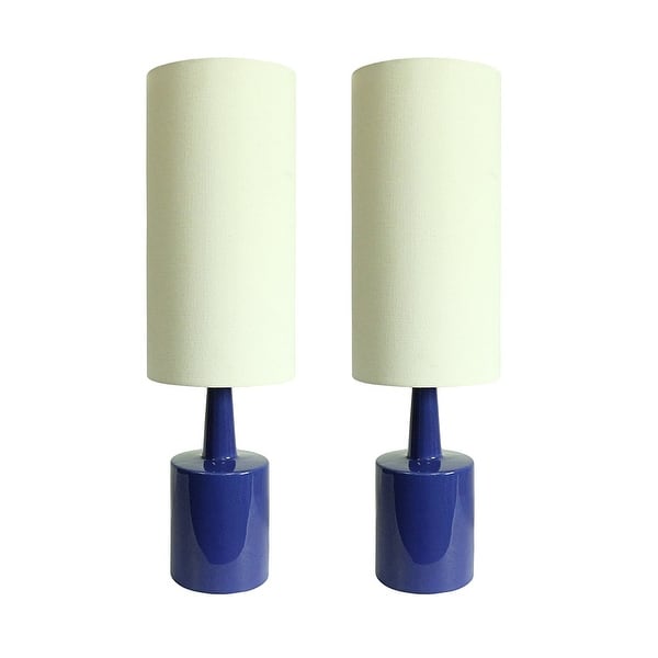 slide 2 of 7, Set of 2 Magia Table Lamp, 23.5 inch Tall Royal Blue