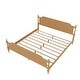 preview thumbnail 6 of 18, King Size Platform Bed Frame with Rattan Headboard