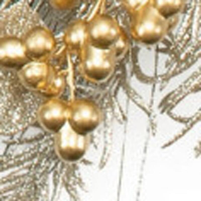 HomeRoots 24" Gold And Silver Christmas Eucalyptus And Mixed Assortment Artificial Wreath